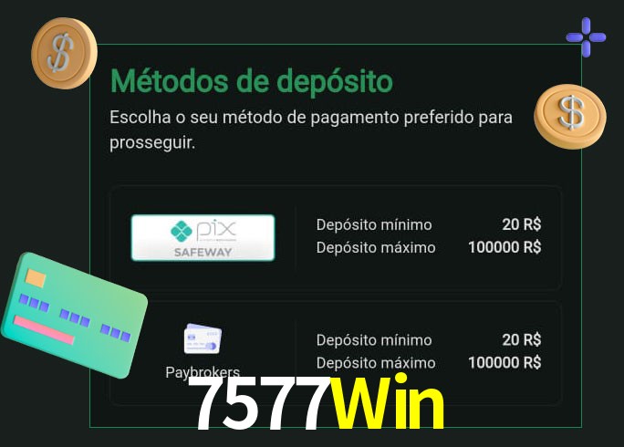 O cassino 7577Win oferece uma grande variedade de métodos de pagamento